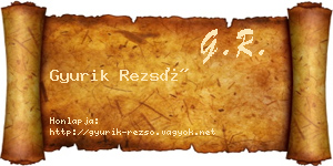 Gyurik Rezső névjegykártya